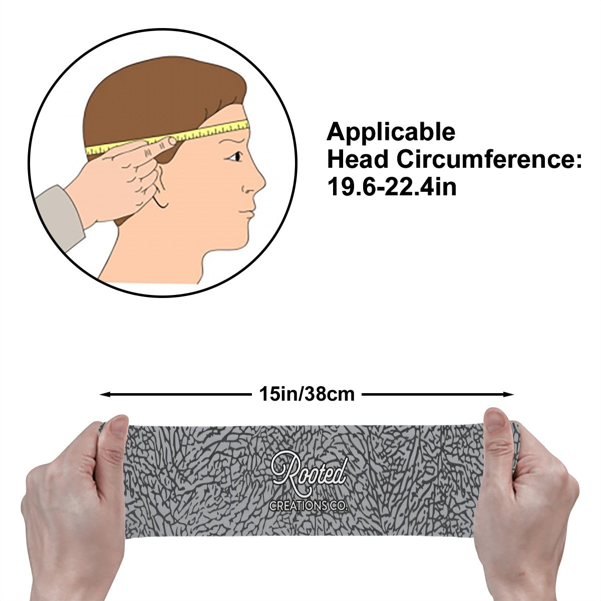 Rooted Creations Cement Print Sports Headband