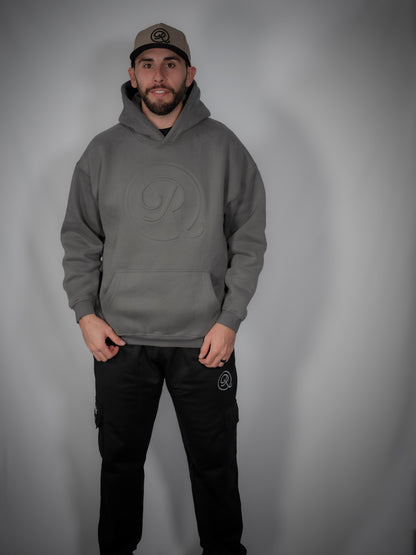 Icon Embossed Hoodie - Vertex Ash