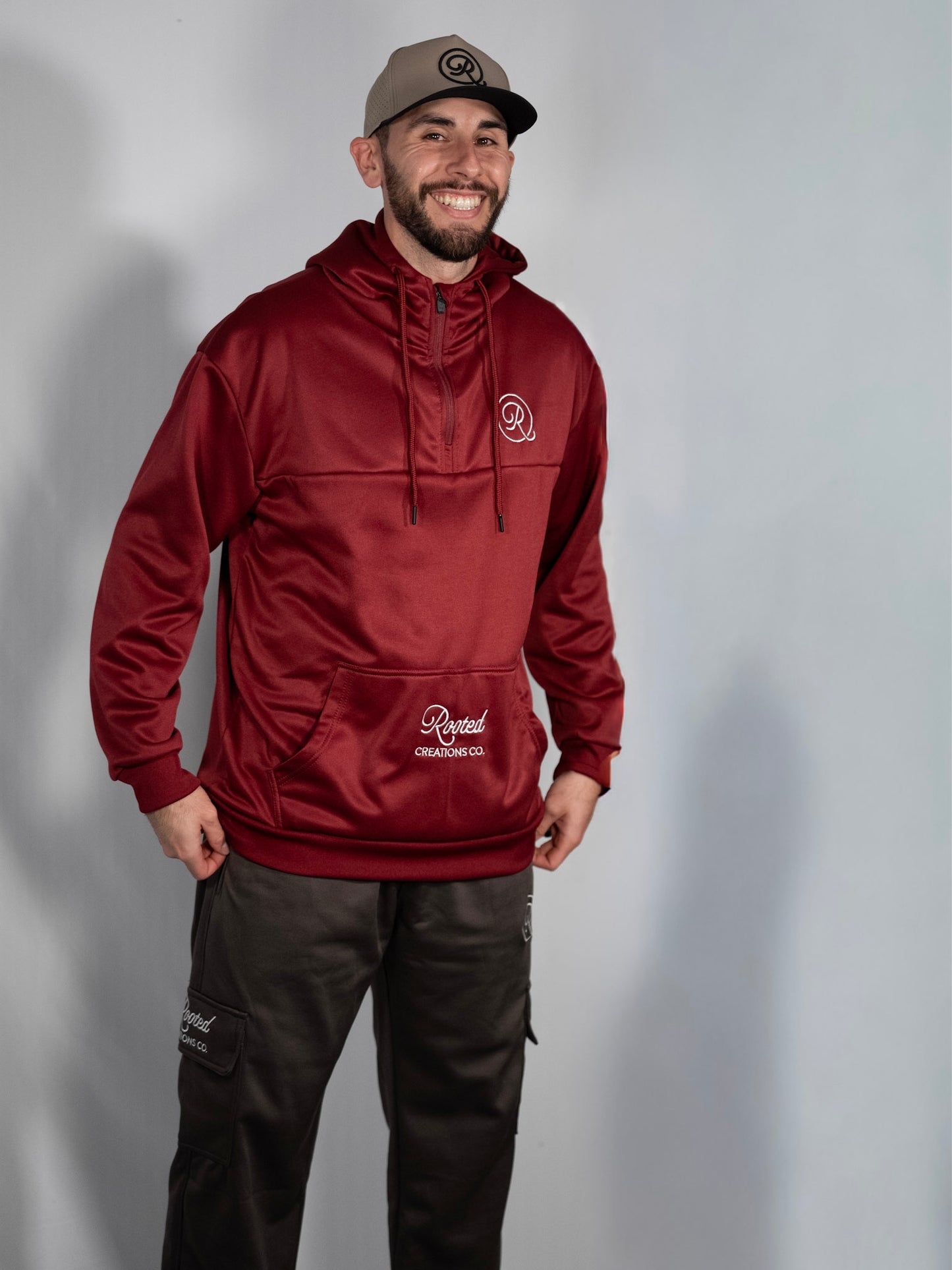 High Neck Quarter Zip - Maroon