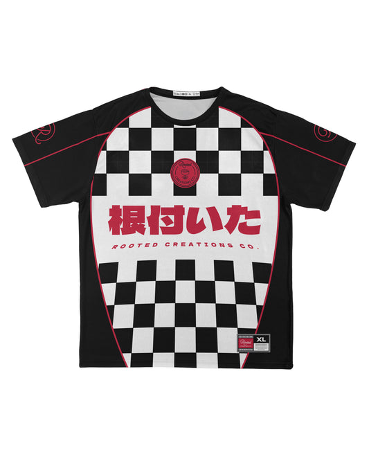 'Black Checkerboard' Mesh Jersey