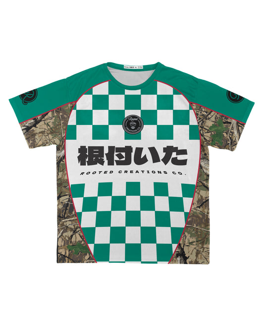 'Green Checkerboard' Mesh Jersey