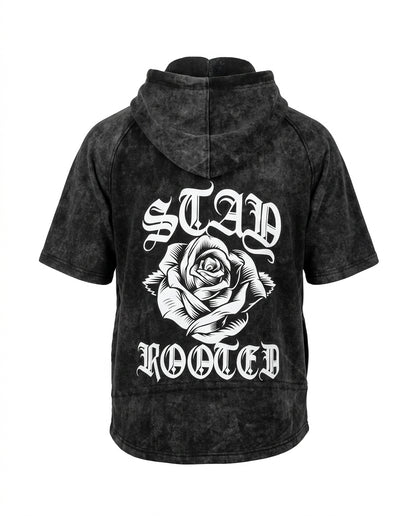 "Stay Rooted" Washed SS Hoodie