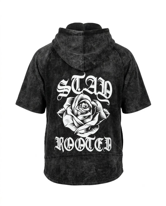 "Stay Rooted" Washed SS Hoodie