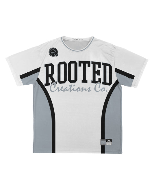 'White & Silver' Mesh Jersey